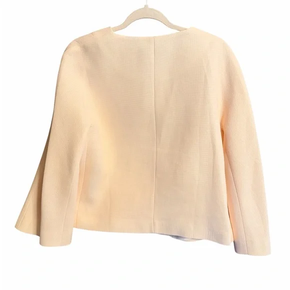 Massimo Dutti Blush Pink Waffle Knit Blazer Size Medium - Picture 6 of 11